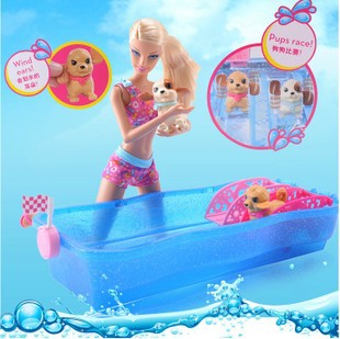 Barbie Family Doll Swim & Race Pups with Water Slide X8404 -  New & Boxed ORIGINAL BRAND  fr