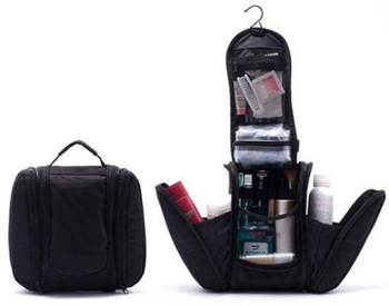 Black Deluxe Large Hanging Hook Travel Toiletry Kit New Orgarnizer Shaving Bag
