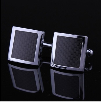 Black carbon fiber cufflinks cufflinks shirt cufflinks cuff men's genuine foreign