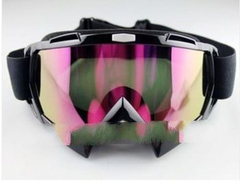 Black dirt BMX racing ATV motorcycle cross-country skiing goggles glasses color lens new adult