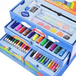 Bling Recommend Free Shipping Top Sell 52pcs/set Cartoon Suitcase Stationery Painting Set Brush Wate