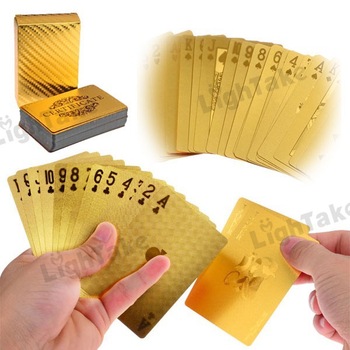 Brand New Luxury 24K Gold Foil Poker Playing Cards with Box Good Gift Idea