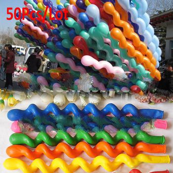 Cheap 50Pcs/Lot Colorful Long Spiral Latex Screw Balloons , Festival Party Decoration Ballons 8490