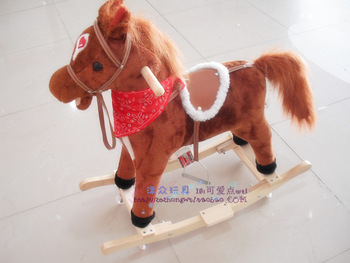 Child music small horse rocking horse baby with wheels musical rocking chair birthday gift
