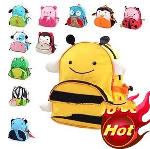 Children School Bag Cartoon Animal Canvas Backpack Baby Toddler Kids Leather Shoulder Kindergarten S