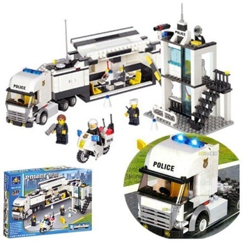 Christmas gift Enlighten Child 6727 educational toys Police Truck KAZI DIY toys building block sets,