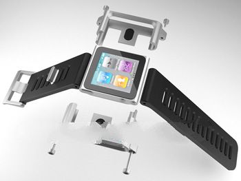 Clear Stock Luna Tik Watch Band Cover Case bag For iPod Nano 6, Aluminum+Rubber case for nano 6 6th 