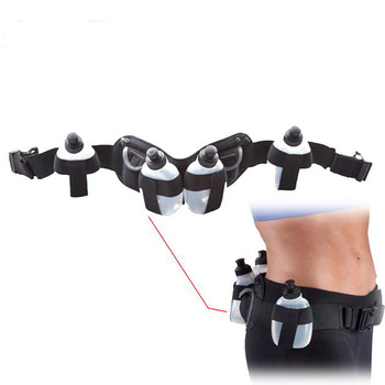 Cycling  Jogging Running Marathon Sports Waist Hydration Pack  Fanny Water Belt with 4 Bottles  Blac