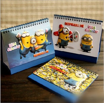 Despicable Me 2 small yellow people 3D cover calendar 2014 calendar 3 Design ship mix