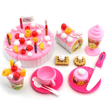 Discount Toys Girls Child Pretend Play Birthday Gift Cake Dessert Toy Model Set 73pcs Multicolor Fre
