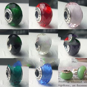 European Lampwork Glass Beads Fits Pandora Style Bracelet, Stamped 925 ALE Brand LOGO , Made of 925 