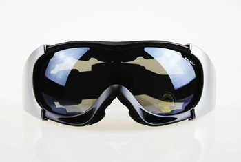 FREE SHIPPING Adult Snowmobile Snow goggles eyewear dark grey lens Black frame