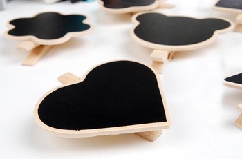 FREE SHIPPING Clip Blackboard Mini Wooden Chalkboard Memo Holder Cartoon Bear Cloud Heart Promotion 