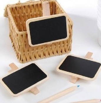 Factory Supply mini note wooden Blackboard Chalkboards Paper Clips Message Folders Mini Wooden