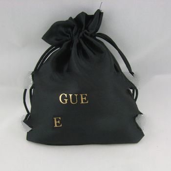 Fashion Letter satin drawsting jewelry pouch, gift packing bag   free shipping