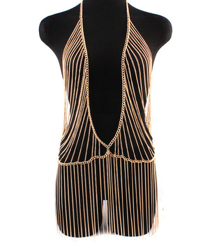 Fashion high quality golden chains tassel body cloth jewelry for women