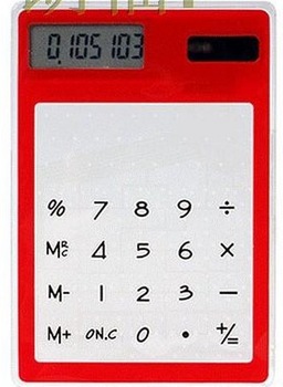 Fashion ultra-thin touch screen calculator transparent computer Compact Transparent  Solar Calculato