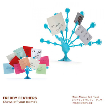 Feathers Peacock Style Memo Note Holder for Desktop  Plastic Peacock Memo Holder Office Label Card  