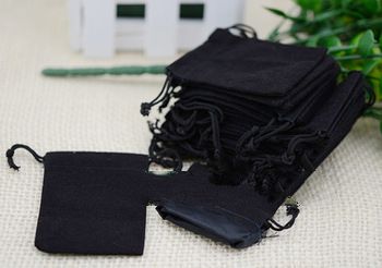 Free Shipping 100pcs/Lot 5*7cm Black Retail Jewelry Velvet Gift Packaging Bags & Pouches