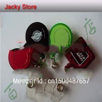 Free Shipping 20Pcs Retractable  ID Reel Key Chain Card Badge Holder Reels with Clip