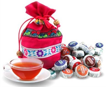 Free Shipping! 50 Kinds Flavor Pu er tea, Pu'er tea, Mini Yunnan Puer tea ,Chinese tea, With Gif