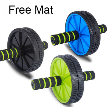 Free Shipping Abdominal Wheel Ab Roller With Mat For Exercise Fitness Equipment