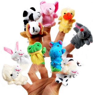 Free Shipping/Baby Plush Toy/20 pcs/lot/Finger Puppets/Tell Story Props(10 animal group)Animal Doll