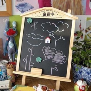 Free Shipping Cartoon DIY Lovely Cabin Can Hang Blackboard Message Board Stationery Retail Lc-121219