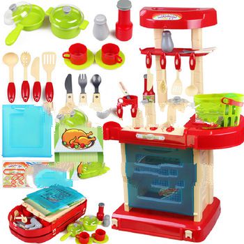 Free Shipping!Children Kitchen Model Plastic Kitchen Toy Simulation Kitchen Family play toy kitchen