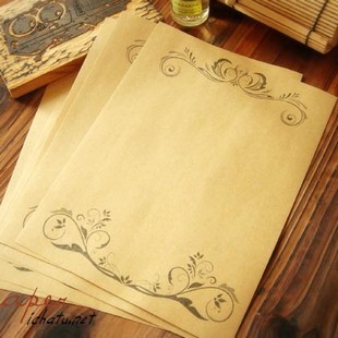 Free Shipping European Retro Lace Kraft paper The letter Paper Writing Paper.