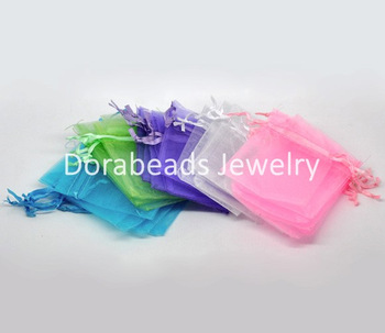 Free Shipping! Gift pouch &bag mixed, organza, with draw, wedding, 9x7cm. 100PCs (B07742)