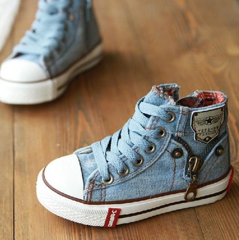 Free Shipping,Hot selling 2013 new arrival Size 25-37 children denim jeans zipper  sneakers boys and
