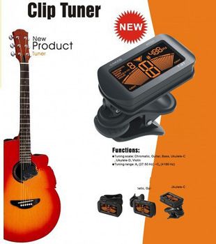 Free Shipping LCD Clip-on Electronic Digital Guitar Chromatic Bass Violin Ukulele-C Ukulele-D Tuner 
