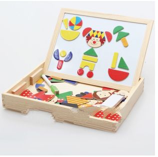 Free Shipping! Magnetic Multifunctinal Educational Black & White Wooden board Cartoon Puzzle