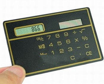 Free Shipping Mini Slim Pocket Card Solar Power Calculator as Credit Card Size