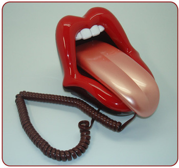 Free Shipping Mouth Lips Kiss Tongue Novelty Retro Corded Telephone CJ42