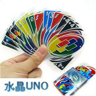Free Shipping NEW Promotional Plastic Transparent Waterproof UNO H2O Card Game Playing Card Family F