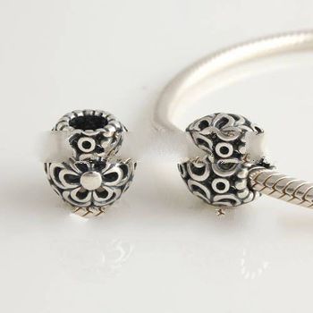 Free Shipping S925 Sterling Silver Flower Charms