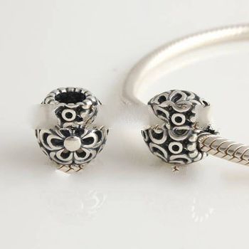 Free Shipping S925 Sterling Silver Flower Charms