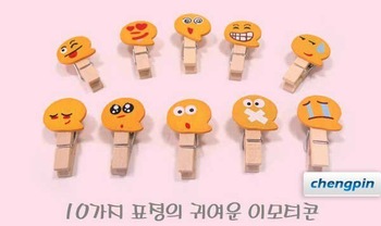 Free Shipping/ Wooden Cute face clip/Bag Clip/Paper Clip/ Office & School /Fashion Korean Style/