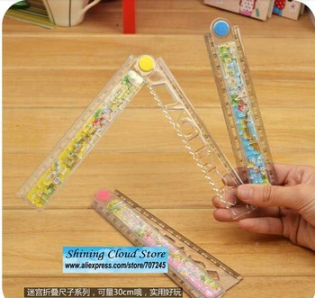 Free ship!20pc!Cartoon with a maze game students folding rulers / drawing tools ruler