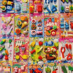 Free ship!20set!super hot!!3D Simulation fruit/food/animal/tool/car blister-card erasers/60model for