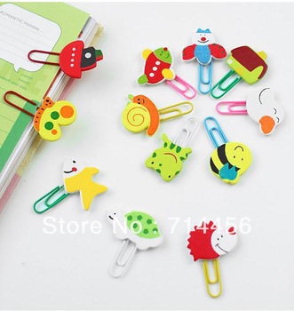 Free shipping 120pcs/lot Mini cartoon wood Paperclip notes decorative Mini cartoon wooden clips
