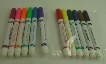 Free shipping 12sets Felt tip pen/color marker ildren marker 6pcs in opp bag with 12 kind different 