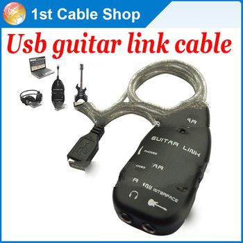 Free shipping  1pcs/lot guitar to usb interface link cable  PC Laptop Computer Recording Studio in b