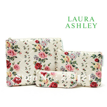 Free shipping 2013 new arrival Peony flowers thick satin diamond lattice Cosmetic Bag Pouch storage 