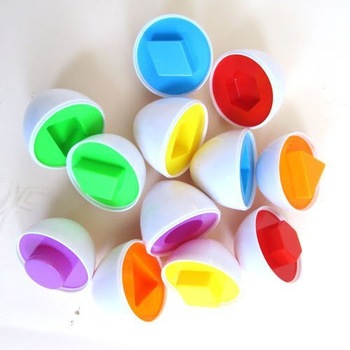 Free shipping 6eggs/set Mixed Shape Wise Pretend Puzzle Smart Eggs Baby Kid Learning Kitchen Toys To