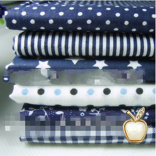Free shipping 6pcs/lot blue Series Cotton fabric Patchwork fabric Square,Fat Quater Bundle Quilting 