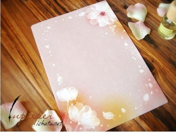 Free shipping (80pcs/lot ) Retro Style Kraft Letter paper Writing Paper -Water Lily Design -statione