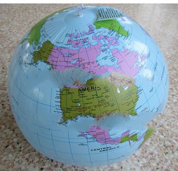 Free shipping BIG Inflatable World Globe Size deflated 24inch(Factory Outlet ,>100pcs can be cust